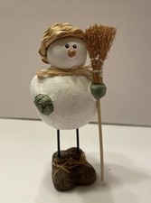 Vintage Resin Rustic Primitive Snowmen Snowball Christmas picture
