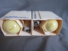 Vintage 2 pk of 2 Phillips Incandescent Yellow Bug A Way Light Bulb 60W 120v picture