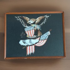1930s All Feather Art American Eagle USA Flag Historical Americana 11