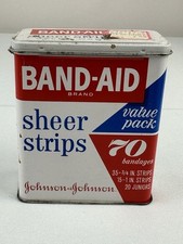Vintage Empty BAND-AID plastic strips value pack 70 bandage Tin clean picture