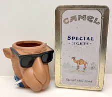 Vintage Joe Camel 1991 3D Rubber Can Koozie 1993 Special Lights Hinged Tin Lot picture