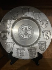 Retro Vintage SKS Zinn 95% Pewter Wall Hanging Plate Made in West Germany 9.5” picture