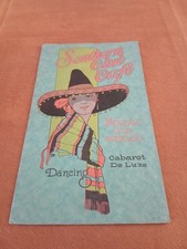 Vintage 1930s Southern Club Cafe Mexicali Old Mexico Cabaret De Luxe Menu. picture