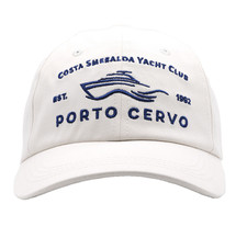 New Vintage Costa Smeralda Yacht Club Italian Coastline Hat / Cap White picture