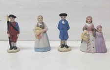 Village Art Colonial Times Williamsburg The Colonists Set 1 4pcs Figures 1990 picture