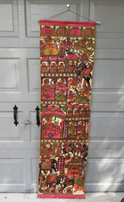 Vintage Indian Rajasthan Phad Pabuji Folk Art Textile Scroll 64.5