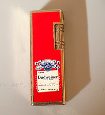 Budweiser Red & Gold Tone Advertising Pocket Lighter Breweriana picture