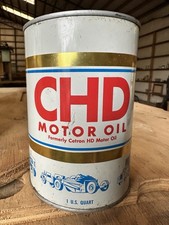 Vintage Boron Oil Co CHD Motor Oil 1 Quart Can Full Sohio Cleveland Ohio Cetron picture