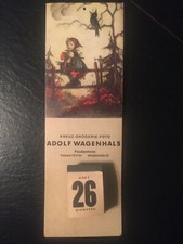German Vintage Wall Hanging Calendar Advertising Adolf Wagenhals Kreuz-Drogerie  picture