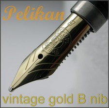 PELIKAN M400 FLEXIBLE VINTAGE OLD STYLE 14C 585 BROAD GOLD NIB FOUNTAIN PEN B picture