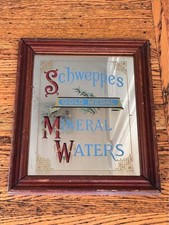 Vintage 1970s Schweppes Bar Mirror 10x12in picture
