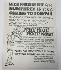 Hubert Humphrey 1968 poster campaign political ANTI-Humphrey RARE.Lee Helck picture