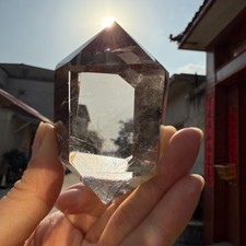 190g Natural Gorgeous Smoky Double Points Crystal Mineral Healing picture