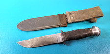 Early WWII US Navy Robeson Shuredge Mark 1 Fighting Knife + USN Sheath TR1385 picture