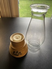 Phalzgraff Blue Country Candle Holder Base with Globe Pottery Stoneware Vintage picture