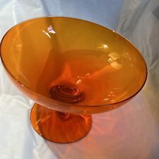 VTG Collectable Morgantown MCM ‘Bittersweet ‘Handblown Glass Compote 8X5.5 Mint picture