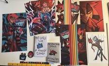 Hazbin Hotel Vox & Alastor Radiostatic Prints & Stickers & Mini-Comics 11pcs LOT picture
