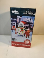 6' JOIEDOMI Christmas Holiday Inflatable Yeti With Reindeer Yard Decor New picture