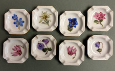 Vintage Edelweiss & Alpine Flowers Set/8 Made Germany Ashtrays Berchtesgaden picture