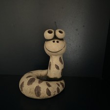 John Hughes Wales Studio Art Pottery Small Sculpture Snake Paperweight  picture