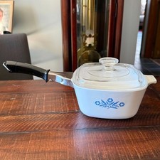 Corning Ware Blue Cornflower 1 3/4 Qt Casserole Dish P-1 3/4-B Lid VTG USA Made picture
