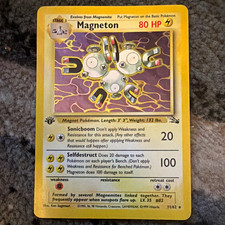 Pokémon Fossil 1st Edition Magneton 11/62 1999 English Wizards Holo Card picture