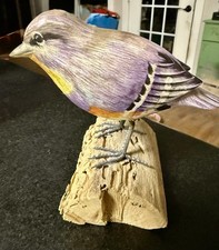 Vintage Joel Zani Attributed Northern Parula Wood Bird Decoy Signed #32 Folk Art picture