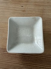 White Ironstone Square Butter Pat  Dish … No Markings 3” picture