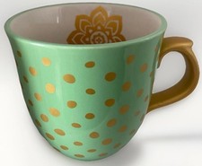 2017 Pioneer Woman Holiday Charm Coffee Mug Mint Gold Dots Tea Cups picture