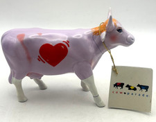 CowParade Dating Cow Pink Heart Figurine Retired 2000 w/ Tag Westland Giftware picture