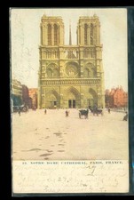 Vintage Postcard Notre Dame Cathedral Paris France 1909 Cancel Wauneta Kansas picture