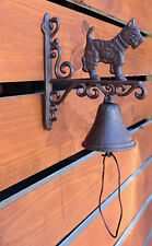 Cast Iron Rustic Vintage Western Scottish Terrier Dog Door Wall Dinner Yard Bell picture