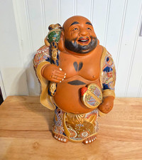 Japanese Kutani Porcelain Hotei Statue Seven Lucky Gods Buddha Okimono Gilt picture