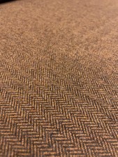 6.375 yd Anzea Limerick Belfast Orange Brown Wool Herringbone Upholstery Fabric picture
