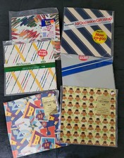 Vtg Cleo All Occasion Gift Wrap Lot of 6 Flat Folds 1980s 1990s Graduation Owls picture