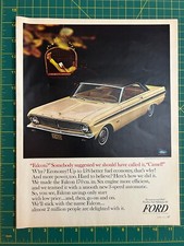 1964 Vintage Ford '65 Falcon 2-Door Hardtop Automobile 3-Speed V6 Print Ad M1 picture