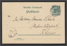 1899 Crown - 5 Pfennig as postage stamp on postcard German Reich  picture