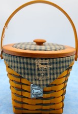 Longaberger 1998 Crawford Barn Basket Lid Liner Protector Tie On picture
