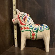 Erik Pell Handmade Hand Painted Swedish Dala Horse Wooden Figurine, Scandinavia picture
