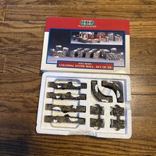 Lemax Colonial Stone Wall Set of 10 Poly-Resin Village Collection w/ Box picture