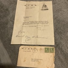 1936 Prized Notification Letter Jackson Miss 1st Radio Station Wjdx Betty Jean picture