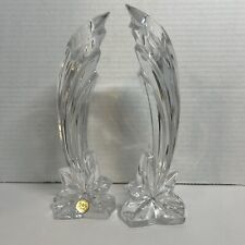 Two Bohemia Czech Republic Lead Crystal 24% Falling Star Candle Holders picture