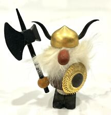Miniature Wood Viking Troll Mid Century Danish Modern Figurine 3” picture