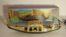 Vintage Venetian Gondola Boat Gold Ornate Italy Souvenir w/ Original Box (D209) picture