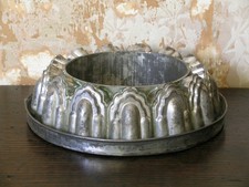 Antique Tin Jelly Cake Mould Gothic Arch Ring 9