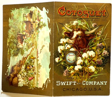 c1890s Trade Card Folder Swift Company Cotosuet Lard A3 picture