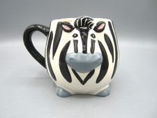 Pier 1, 3D Zebra, White Gray Black Handle Tea Coffee Mug 18 oz. (572) picture