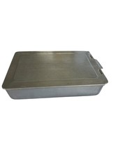 Vintage Mirro Aluminum Cake Brownie Lasagna Pan with Sliding Lid 13x9x2 5/8 USA picture