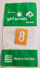 ~#8 Eight~Yellow Daisy Girl Scouts Troop Number Numeral Badge Patch~NEW picture