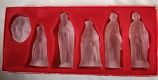 ​Vintage Frosted Satin Glass 6-Piece Nativity Set with Original Box  ​This... picture